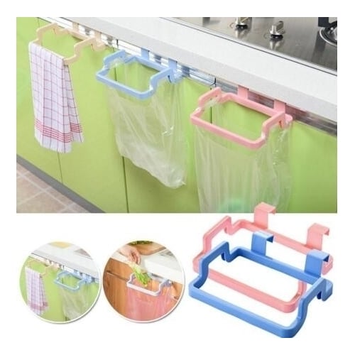 Practical Plastic Garbage Bag Bracket Bathroom Kitchen Cabinet Towel Rack Image 1