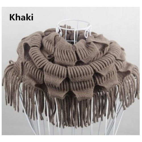 Womens Warm Knitting Wool Tassel Scarf Shawl Image 2