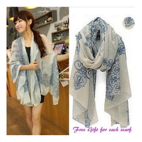 Light Weight Trendy Floral Scarf Image 1