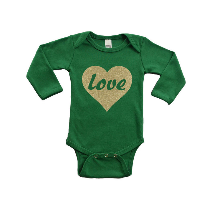 Infant Long Sleeve Bodysuit - Love in Gold Heart Image 3