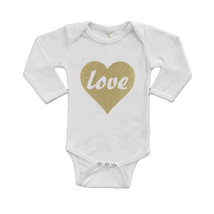 Infant Long Sleeve Bodysuit - Love in Gold Heart Image 4