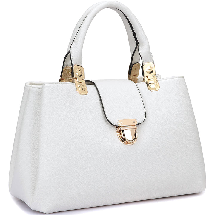 Dasein Womens Fashion Double Pocket Satchel Handbag with Magnetic Closure Image 6