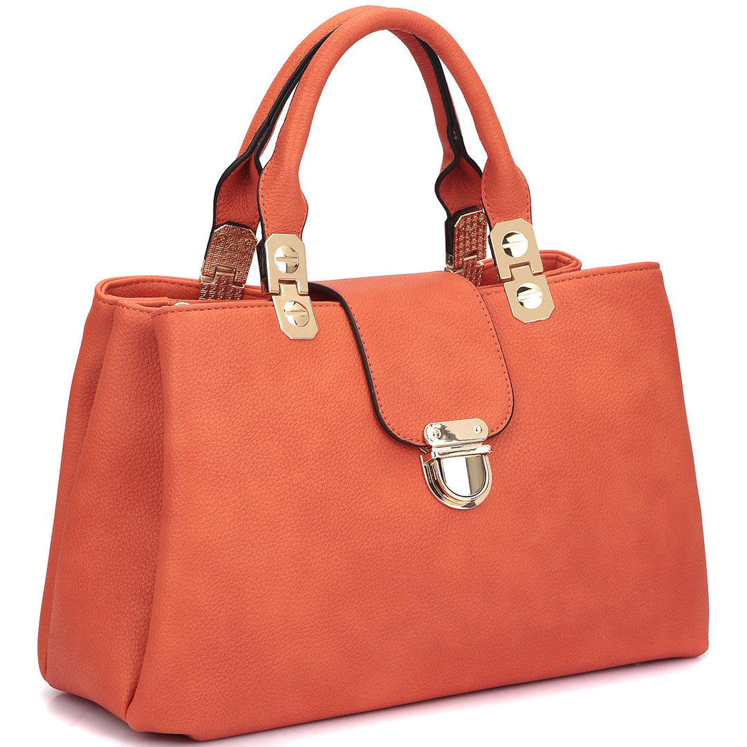 Dasein Womens Fashion Double Pocket Satchel Handbag with Magnetic Closure Image 3