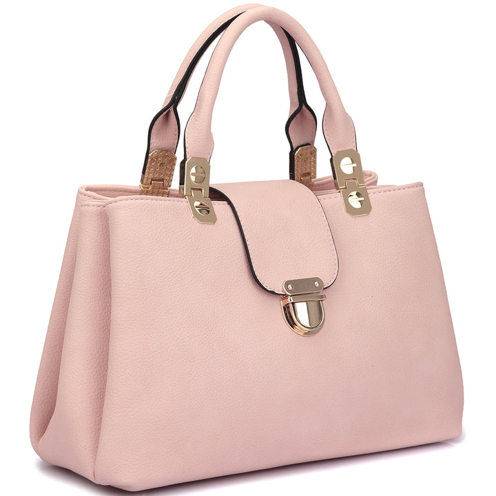 Dasein Womens Fashion Double Pocket Satchel Handbag with Magnetic Closure Image 4