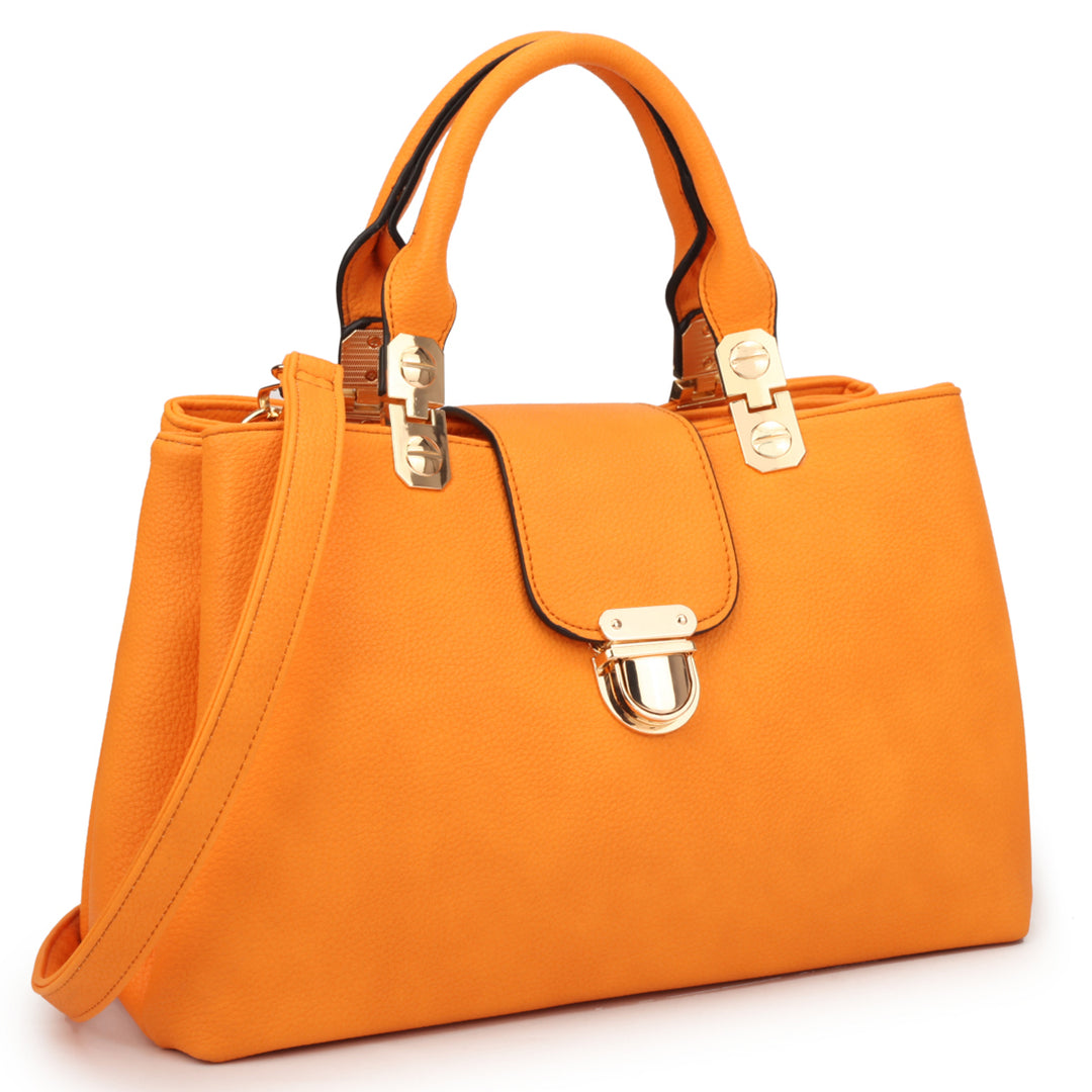 Dasein Womens Fashion Double Pocket Satchel Handbag with Magnetic Closure Image 7