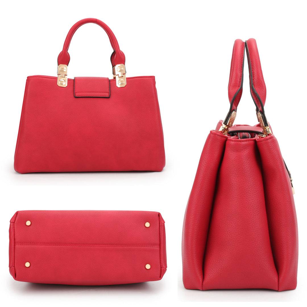Dasein Womens Fashion Double Pocket Satchel Handbag with Magnetic Closure Image 8