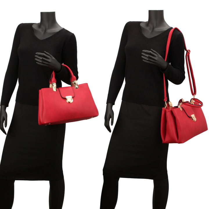 Dasein Womens Fashion Double Pocket Satchel Handbag with Magnetic Closure Image 12