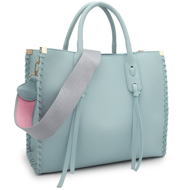 Dasein Womens Fashion Medium Shoulder Bag Handbag Satchel with Decorative Side StitchHanging Tassel and Matching Inner Image 4
