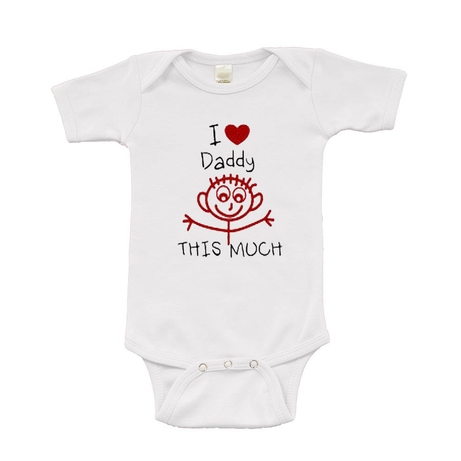 Infant Short Sleeve Onesie - I Love Daddy This Much Image 1