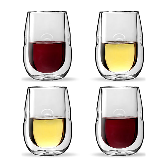 Moderna Artisan Series Double Wall Insulated Wine Glasses - Set of 4 Wine and Beverage Glasses Image 1