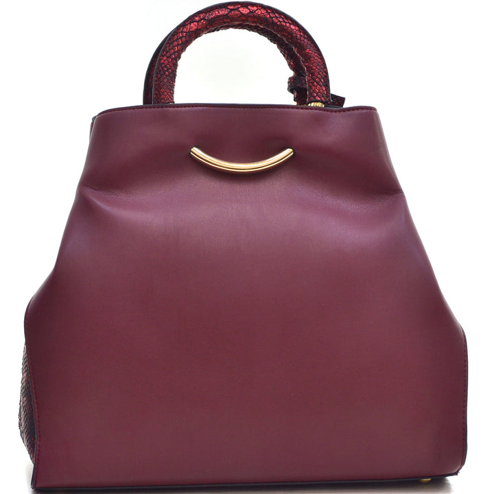 Dasein Womens Designer Signature Top Zip Ring Tote Bag Satchel Handbag Purse with Embossed Trim Image 4