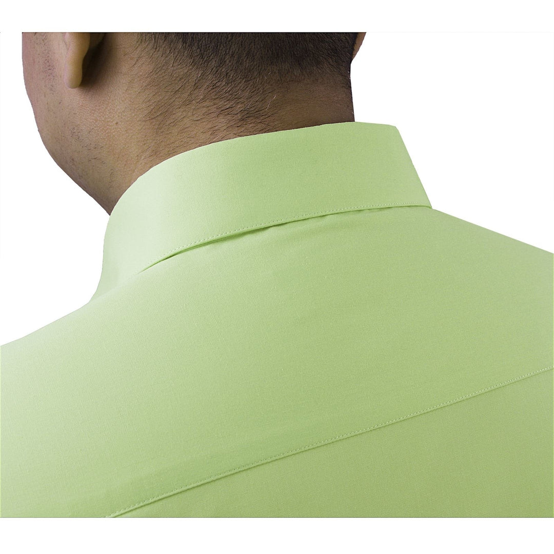 Roman Giardino Mens Dress Shirt Long Sleeve Convertible Cuffs the Italian Collar Cotton with Free cuff links Honeydew Image 3