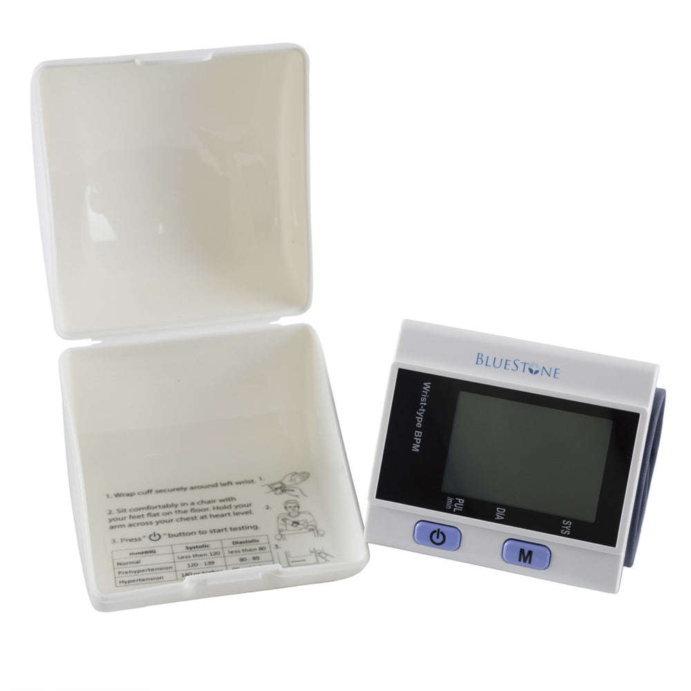 Bluestone Automatic Wrist Blood Pressure and Pulse Monitor with Memory in Case Image 2