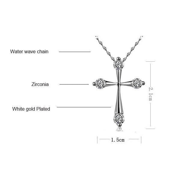 Crystal Cross Pendant Necklace Image 2