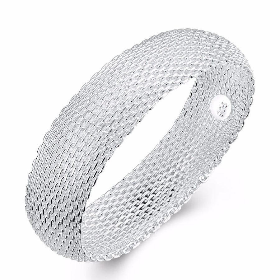 Silver Plated Woven Mesh Bracelet Image 1