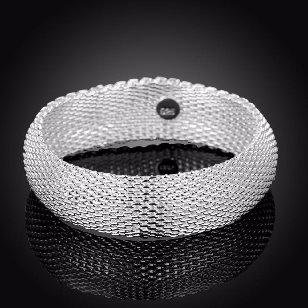 Silver Plated Woven Mesh Bracelet Image 2
