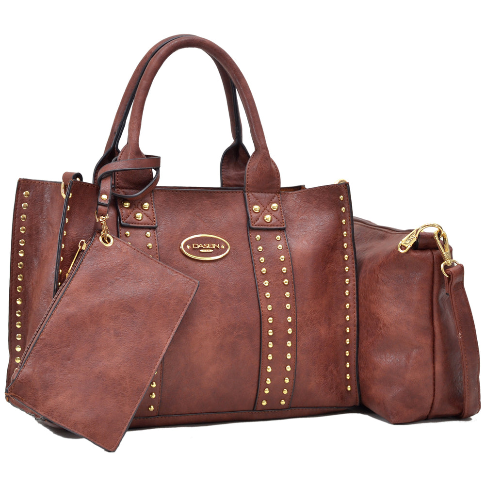 Dasein Studded Tote with Detachable Organizer Bag/Pouch and Matching Wristlet Image 2