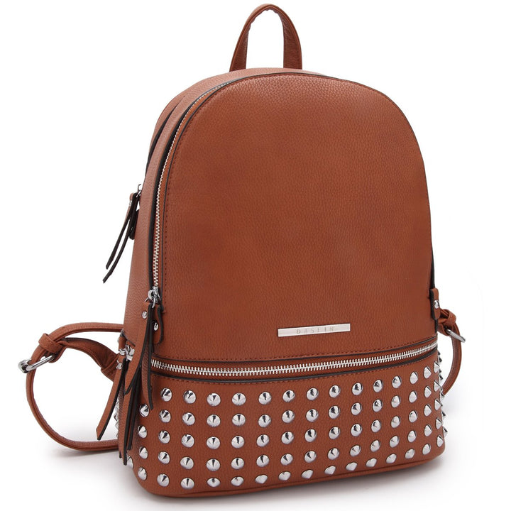 DASEIN Medium Faux Leather Spiked Studded Backpack Image 1