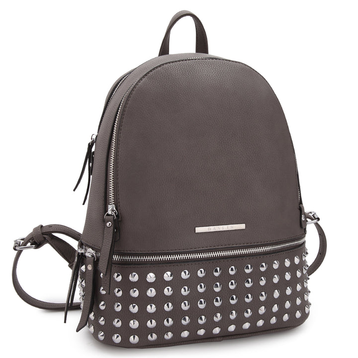 DASEIN Medium Faux Leather Spiked Studded Backpack Image 3
