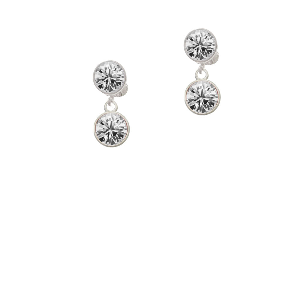 10mm Clear Crystal Drop Crystal Clip On Earrings Image 2