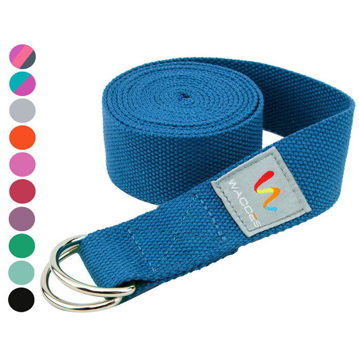 Wacces D-Ring Buckle Cotton Yoga Straps Bands - Best for Stretching Image 2