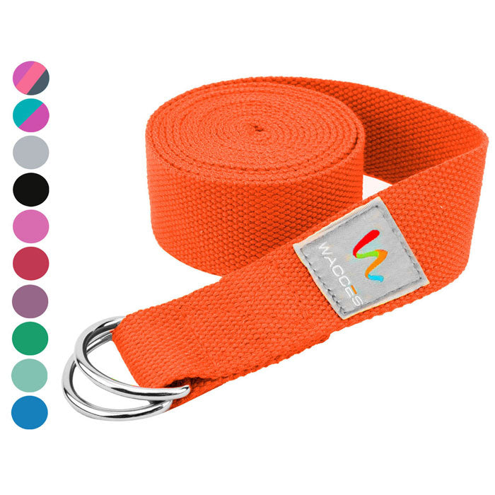 Wacces D-Ring Buckle Cotton Yoga Straps Bands - Best for Stretching Image 8