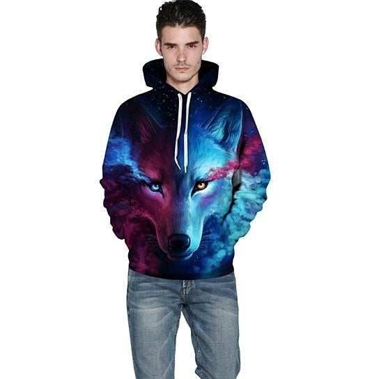 Star Wolf Print Hooded Sweater Image 2