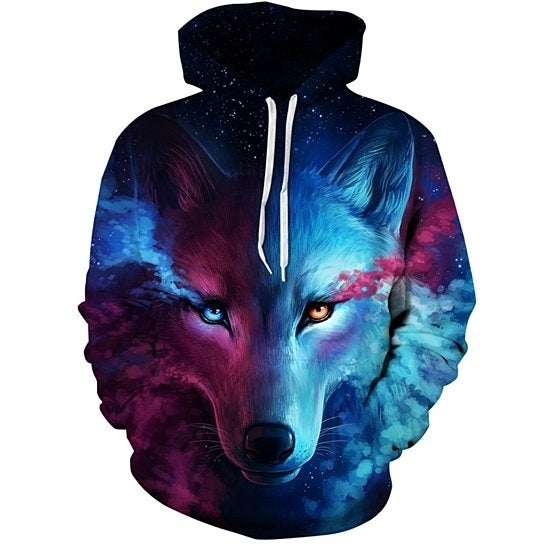 Star Wolf Print Hooded Sweater Image 4
