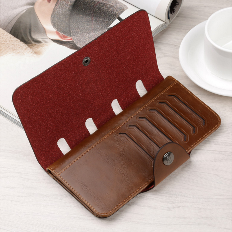 Retro Mens Long Leather Wallet Image 3