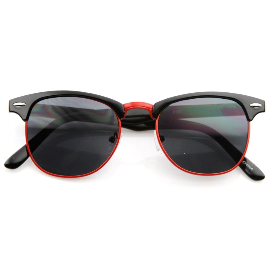 Classic Retro Fashion Colorful Half Frame Horn Rimmed Style Sunglasses Image 1