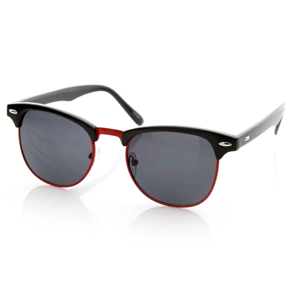 Classic Retro Fashion Colorful Half Frame Horn Rimmed Style Sunglasses Image 2