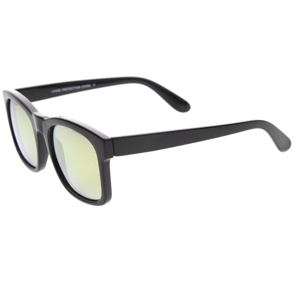 Mod Fashion Oversized Bold Frame Flash Mirror Horn Rimmed Sunglasses 61mm Image 2