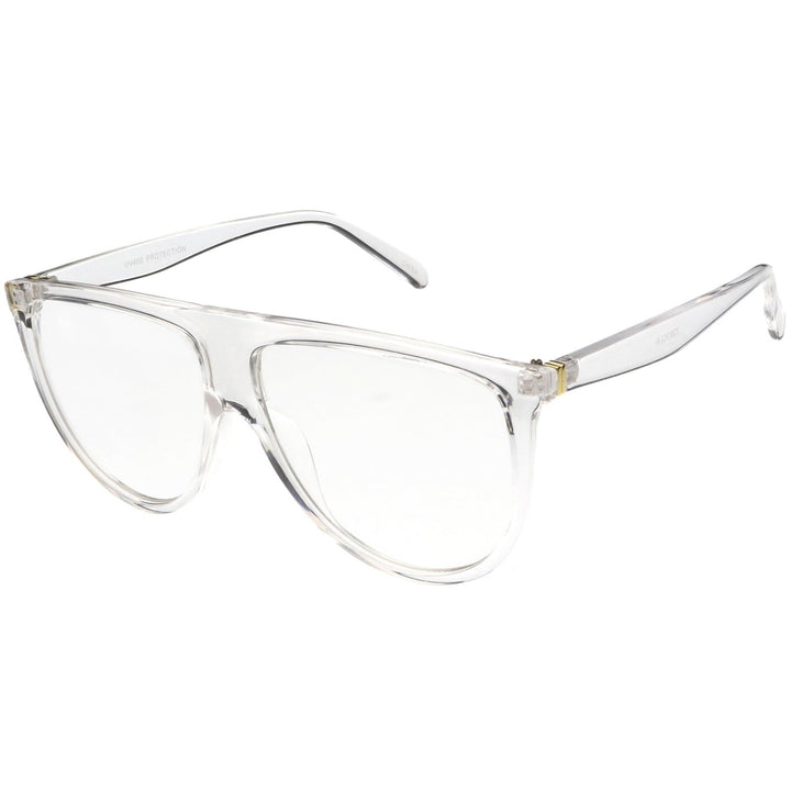 Oversize Bold Flat Top Aviator Eyeglasses With Clear Lens 60mm Image 2