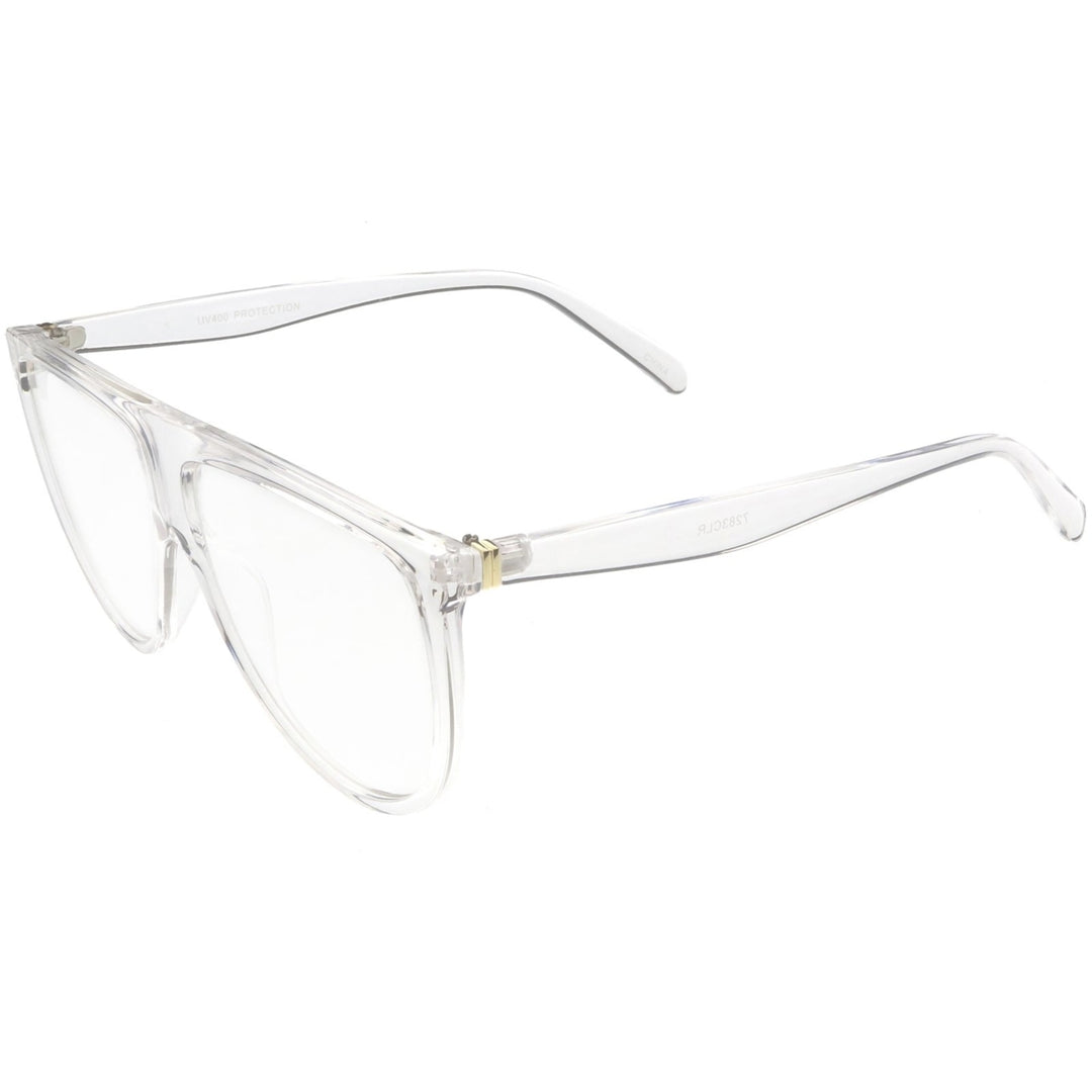Oversize Bold Flat Top Aviator Eyeglasses With Clear Lens 60mm Image 3