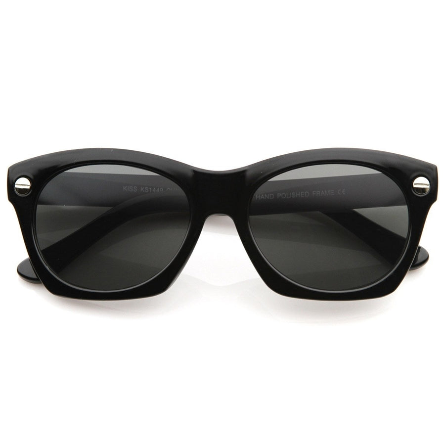 Womens Fashion Cateye Thick Bold Frame Horned Rim Sunglasses Image 1