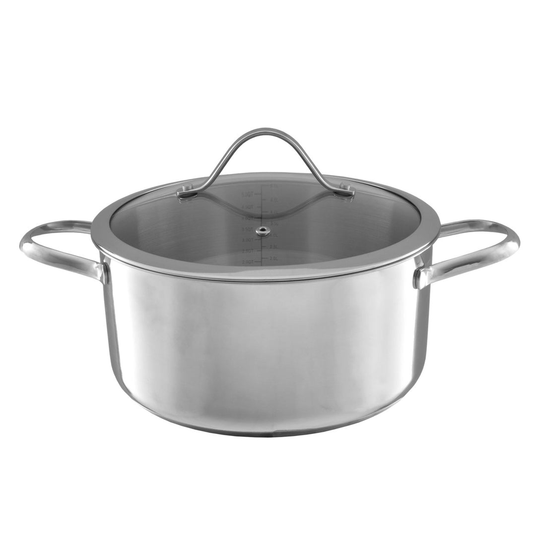 Stainless Steel Stock Pot with Lid Gas Electric Stove Induction Ready 6 Quart Image 7