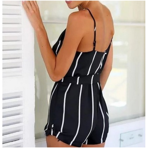Summer Style Stripped Backless Off The Shoulder Jumpsuits Female Sexy Strap Image 3