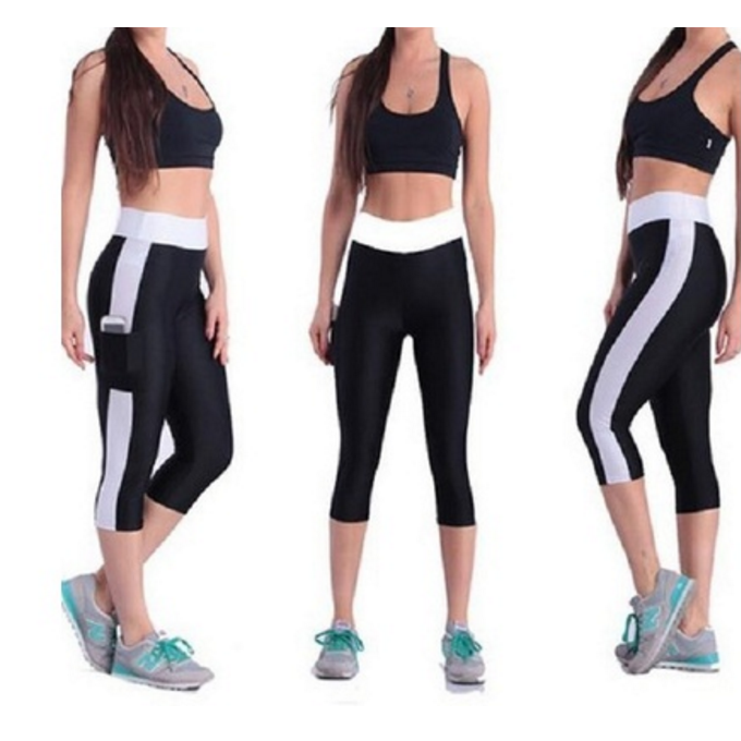 Women Elastic Yoga Tights Running Cropped Workout Leggings Fitness Pants Image 1