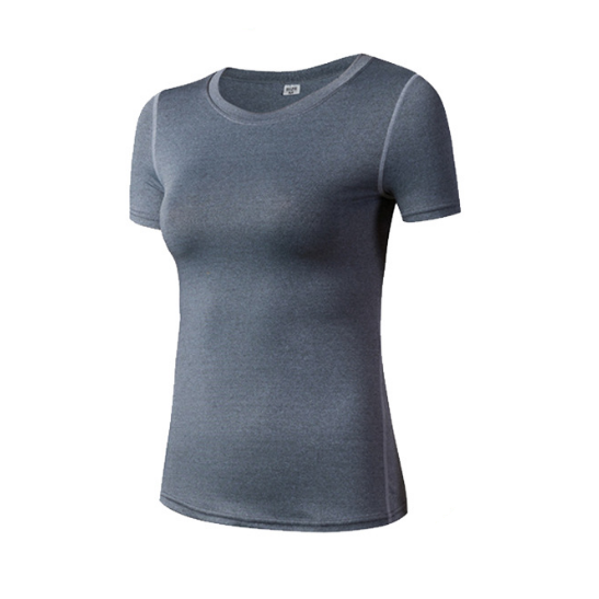 Womens short sleeve T-shirt Quick dry Breathable Tops Yoga Running Fitness Image 4
