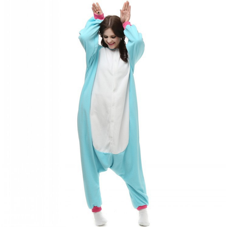 Unicorn Animal Pajama Sets Sexy Hooded Homewear Flannel Sleepwear Female Image 3
