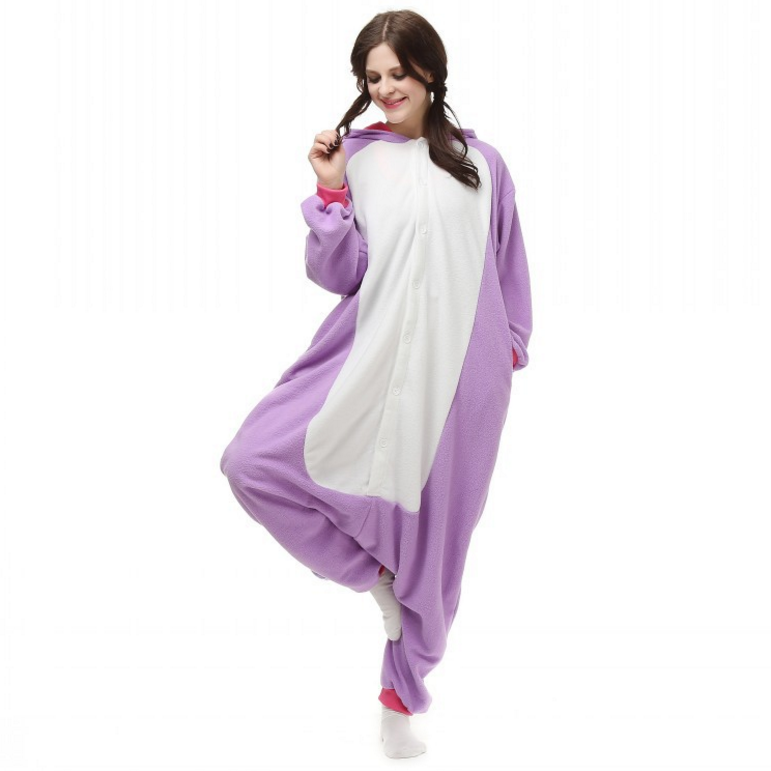 Unicorn Animal Pajama Sets Sexy Hooded Homewear Flannel Sleepwear Female Image 4