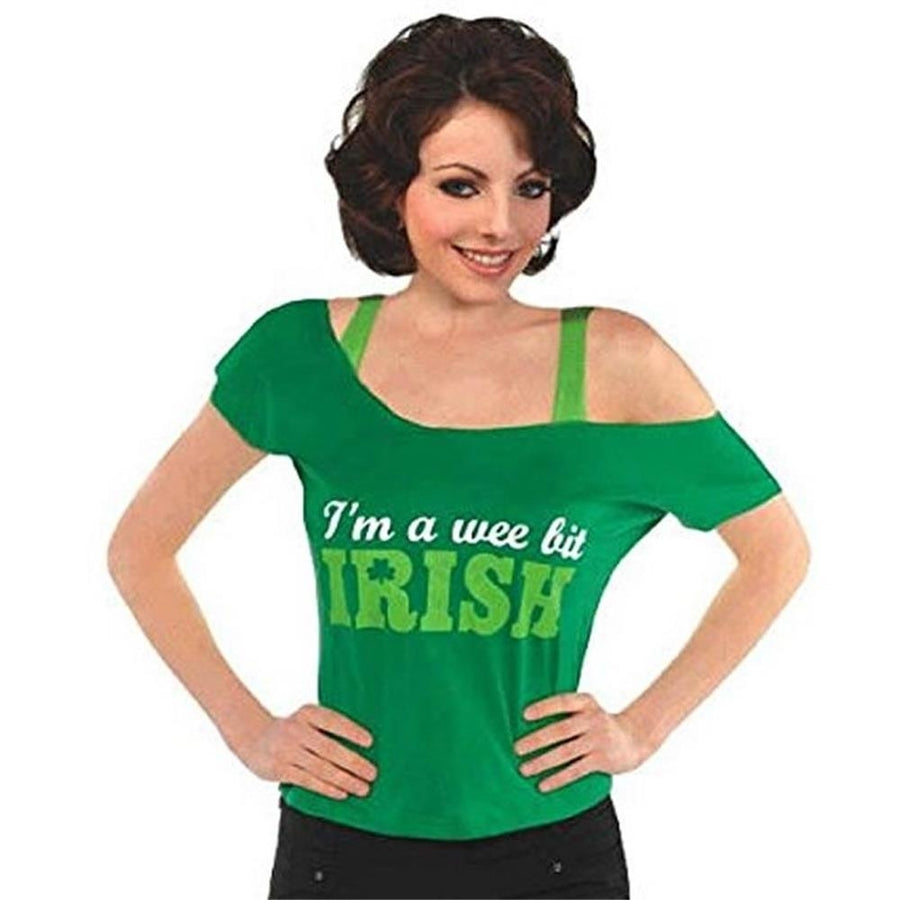 St. Patricks Day "Im A Wee Bit Irish" T-Shirt Lucky Irish Green size O/S Amscan Image 1