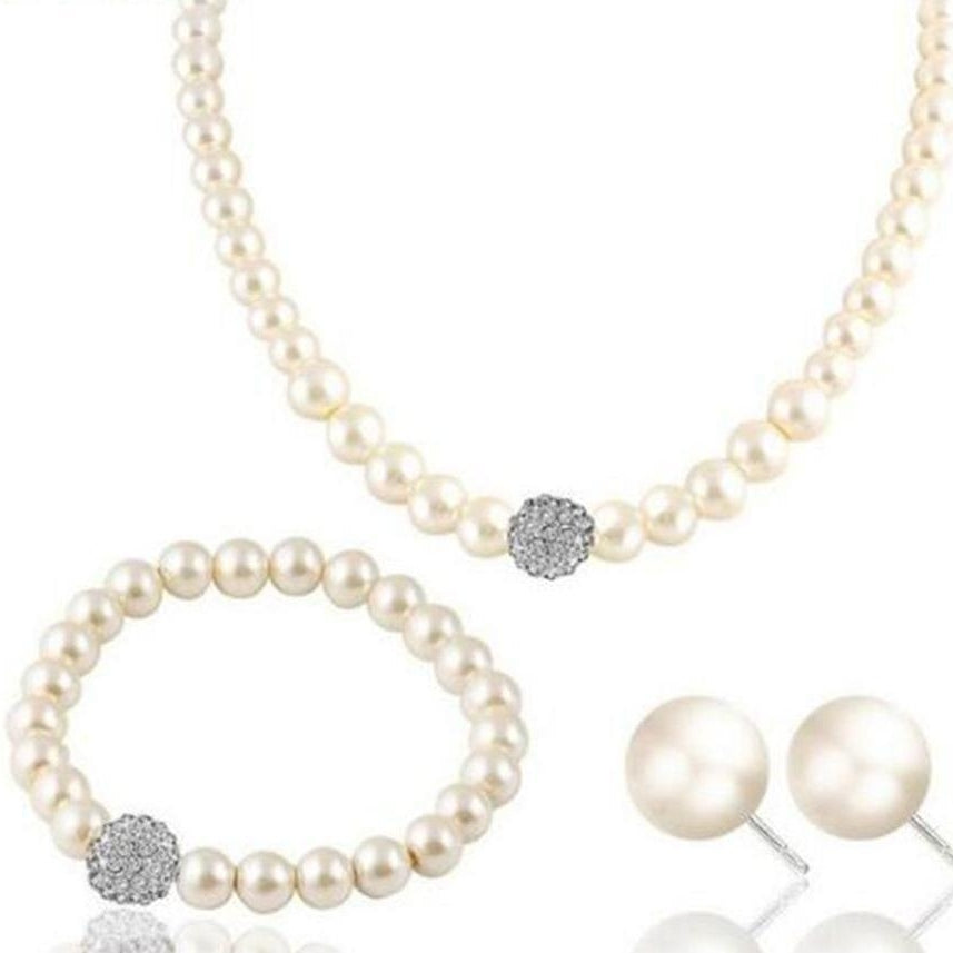 Cultured Freshwater Pearl Simulated Jewelry Set Image 2