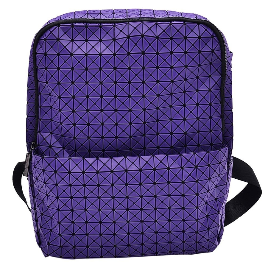 Purple Lightweight Travel and School Backpack - Zippered Main Compartment With Open External Pouch Hiking Backpack by Image 1