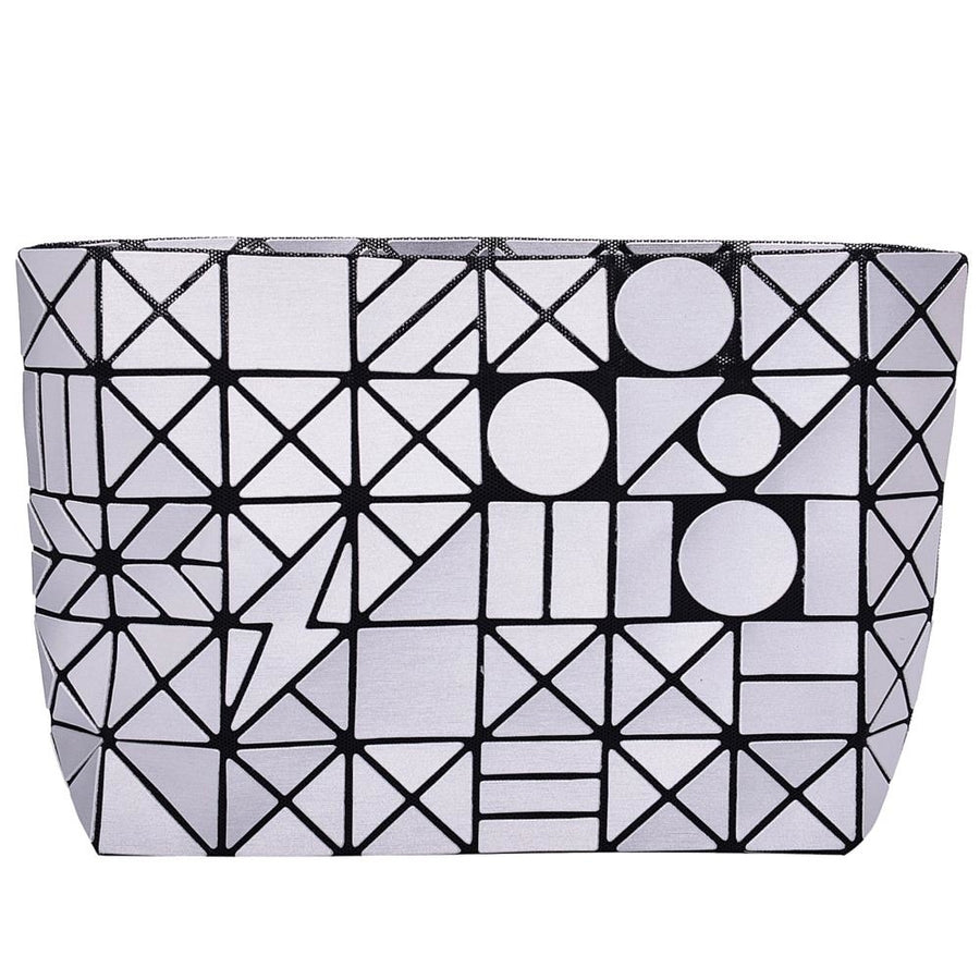 Gray Shoulder Handbag with Metal Chain and Stylish Geometric Design - Crossbody Messenger Bag Purse for Casual and Image 1