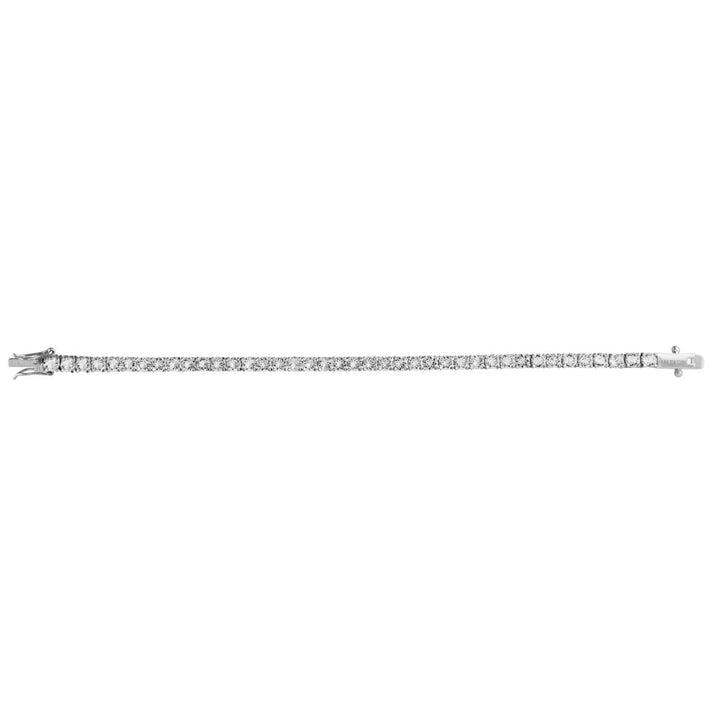 18K White Gold Plated Tennis Bracelet with fine Crystals by Matashi Image 2