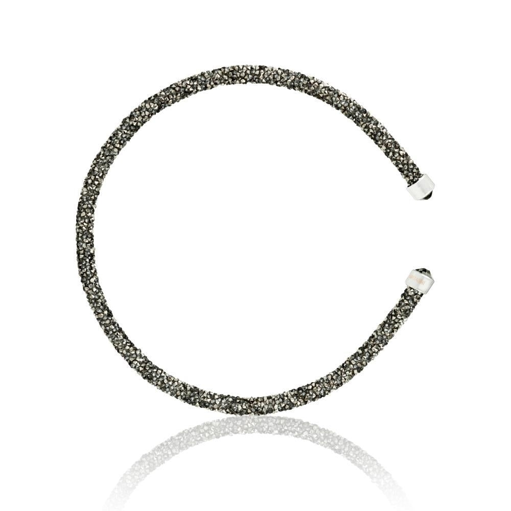 Charcoal Glittery Luxurious Crystal Bangle Bracelet By Matashi Image 2