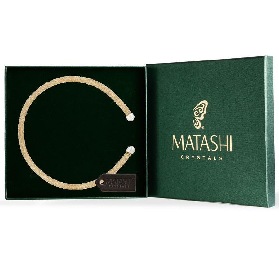 Gold Glittery Luxurious Crystal Bangle Bracelet By Matashi Image 1