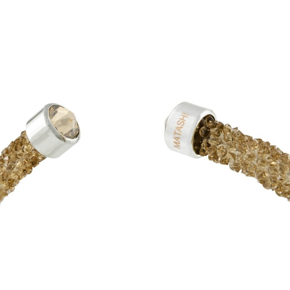 Gold Glittery Luxurious Crystal Bangle Bracelet By Matashi Image 3