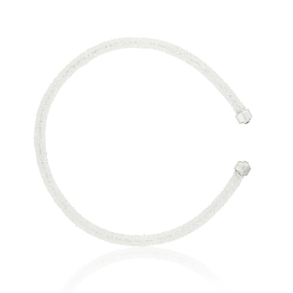 White Glittery Luxurious Crystal Bangle Bracelet By Matashi Image 2